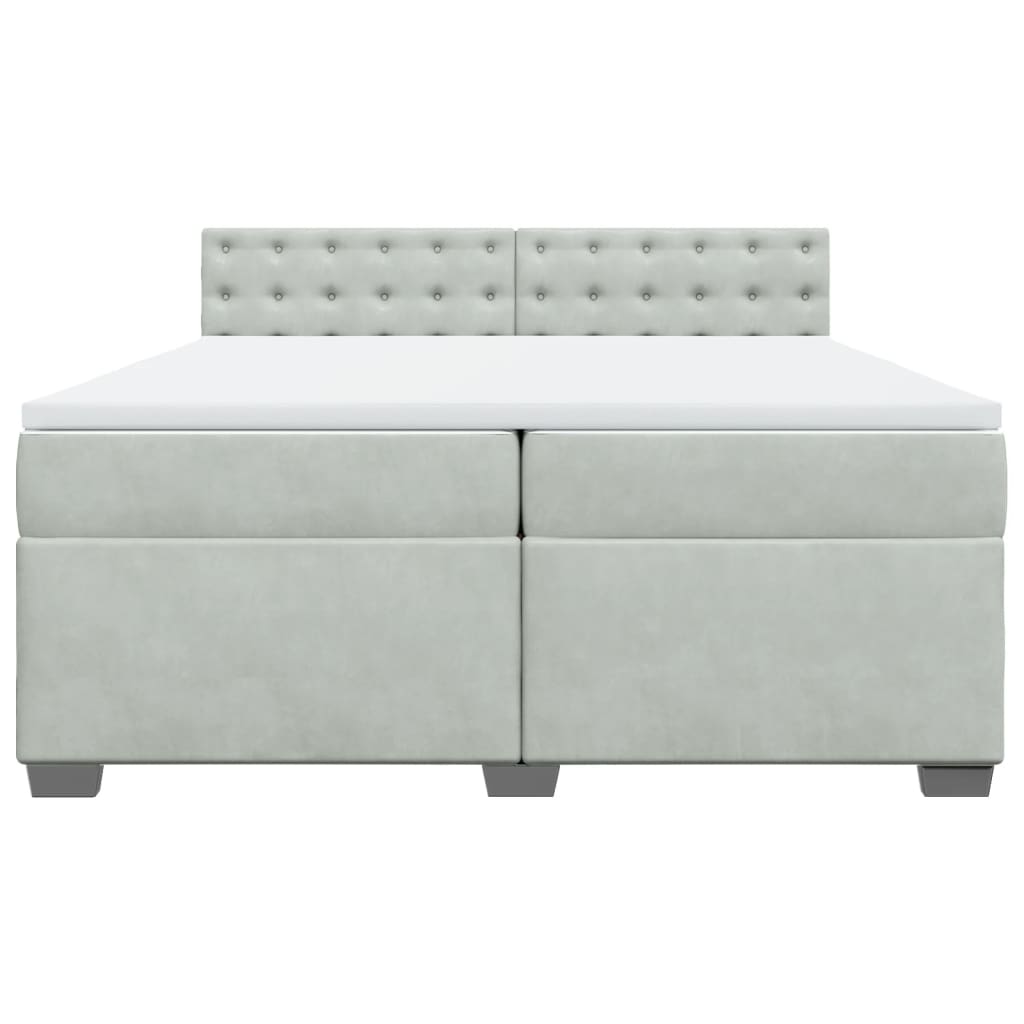 Boxspring met matras fluweel lichtgrijs 200x200 cm