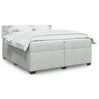 Boxspring met matras 200x200 cm lichtgrijs fluweel