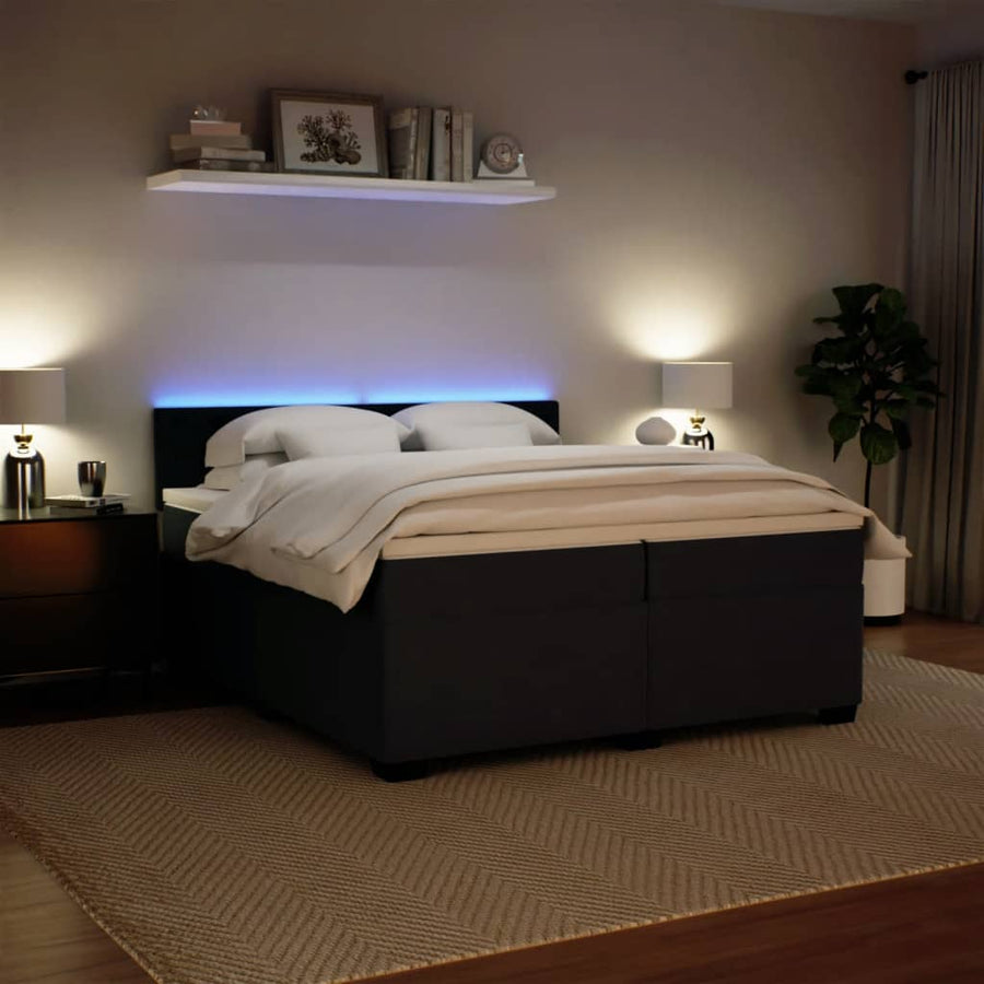 Boxspring met matras fluweel donkergrijs 200x200 cm