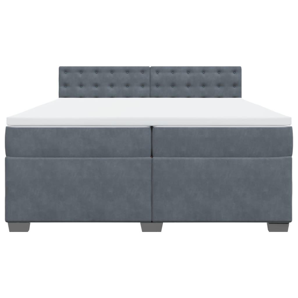 Boxspring met matras fluweel donkergrijs 200x200 cm