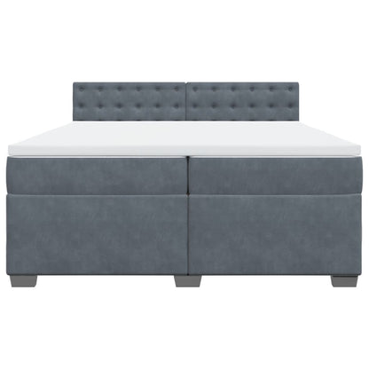 Boxspring met matras fluweel donkergrijs 200x200 cm