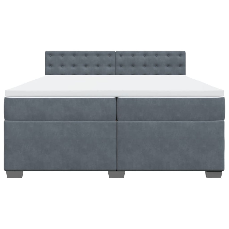 Boxspring met matras fluweel donkergrijs 200x200 cm