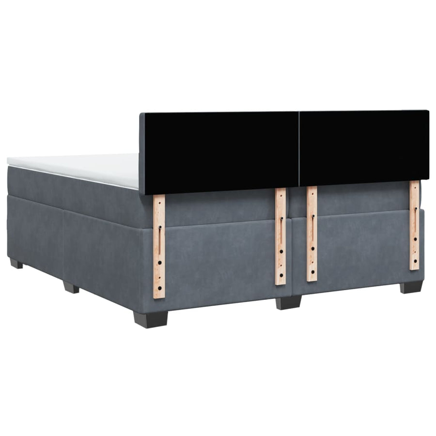 Boxspring met matras fluweel donkergrijs 200x200 cm