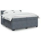 Boxspring met matras 200x200 cm donkergrijs fluweel
