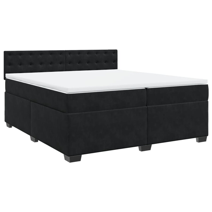 Boxspring met matras fluweel zwart 200x200 cm