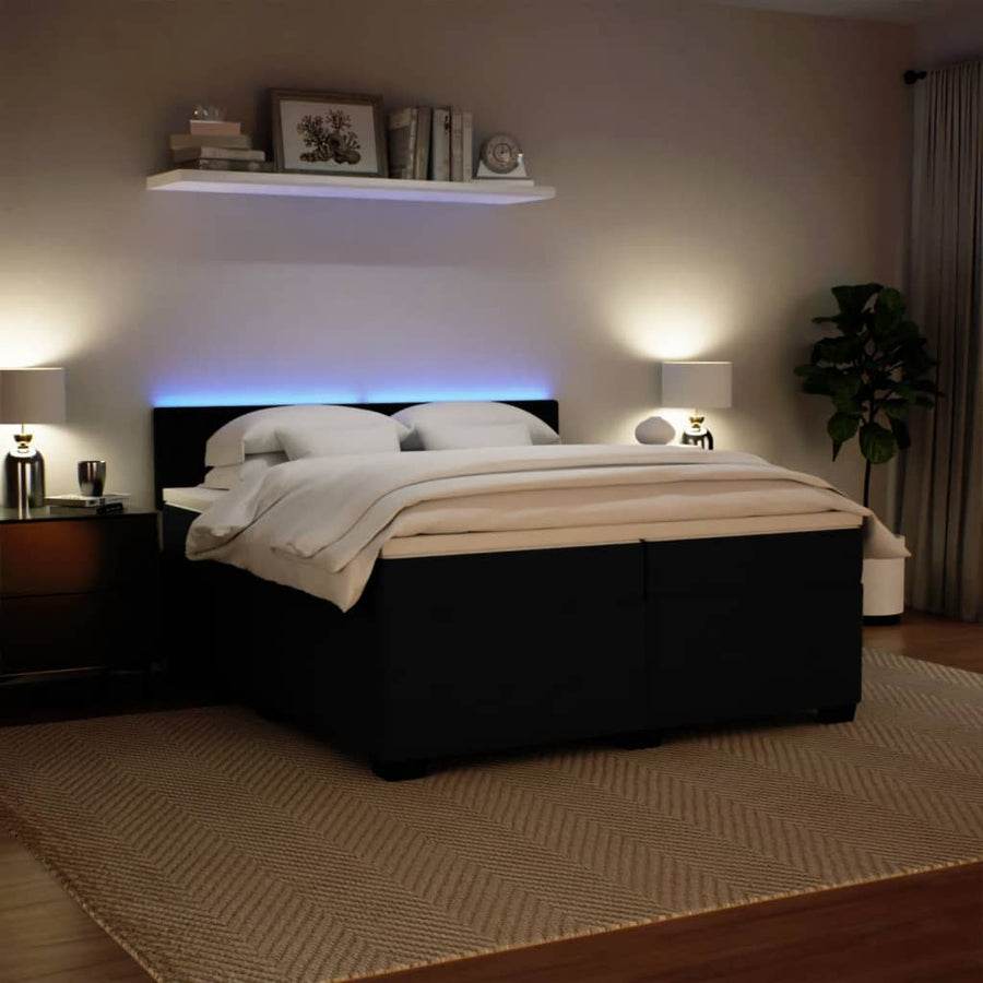 Boxspring met matras fluweel zwart 200x200 cm