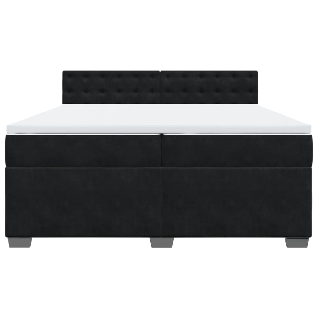 Boxspring met matras fluweel zwart 200x200 cm