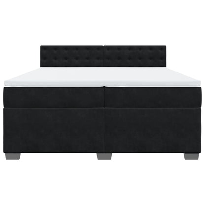Boxspring met matras fluweel zwart 200x200 cm