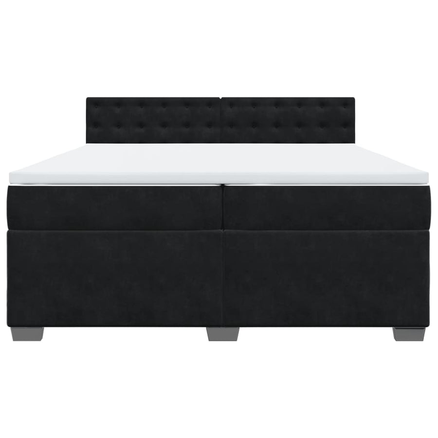 Boxspring met matras fluweel zwart 200x200 cm