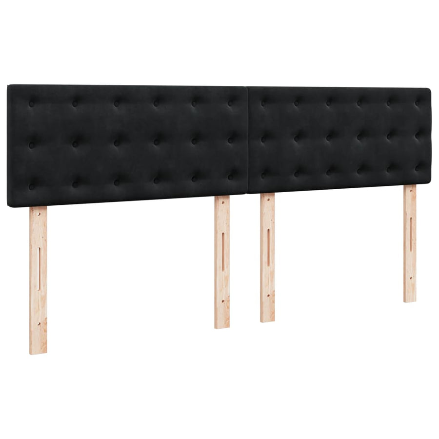 Boxspring met matras fluweel zwart 200x200 cm