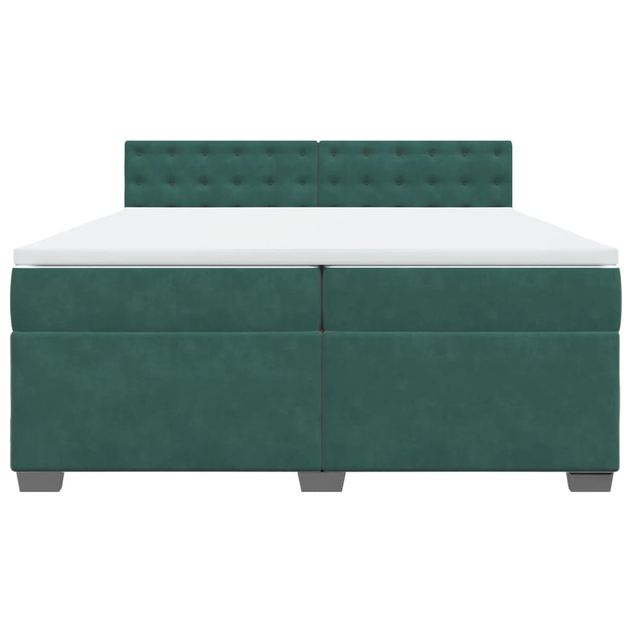 Boxspring met matras fluweel donkergroen 200x200 cm