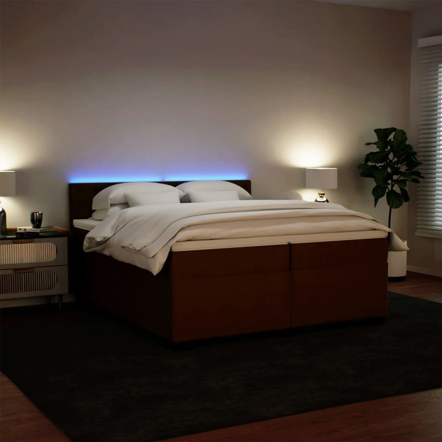 Boxspring met matras fluweel roze 200x200 cm