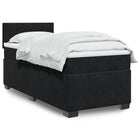 Box spring with mattress velvet black single (AU only)