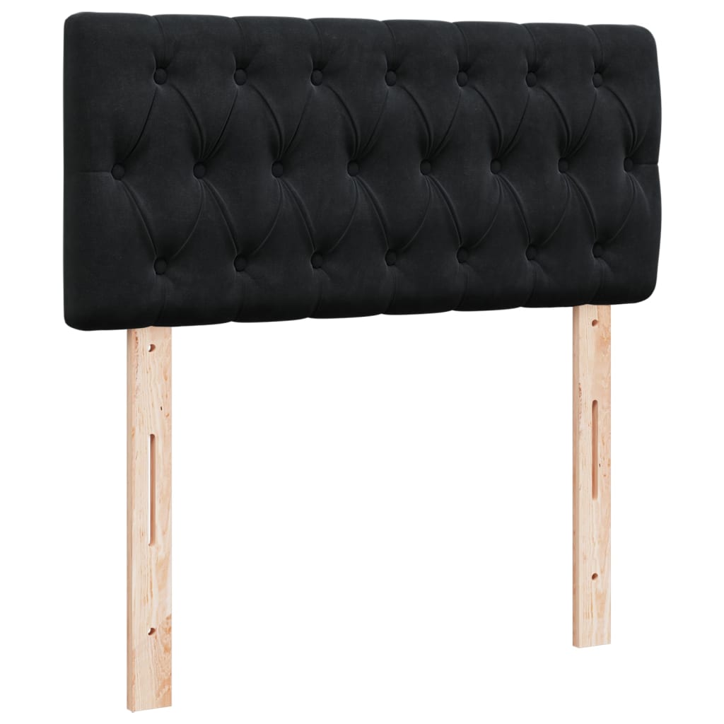 Boxspring met matras fluweel zwart 1-persoons (alleen AU)
