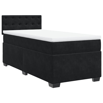 Boxspring met matras fluweel zwart 1-persoons (alleen AU)