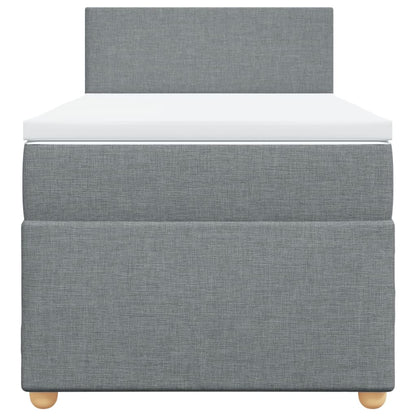 Boxspring met matras stof lichtgrijs 80x200 cm