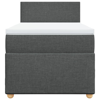 Boxspring met matras stof donkergrijs 80x200 cm
