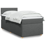 Boxspring 80x200 cm donkergrijs met pocketveringmatras