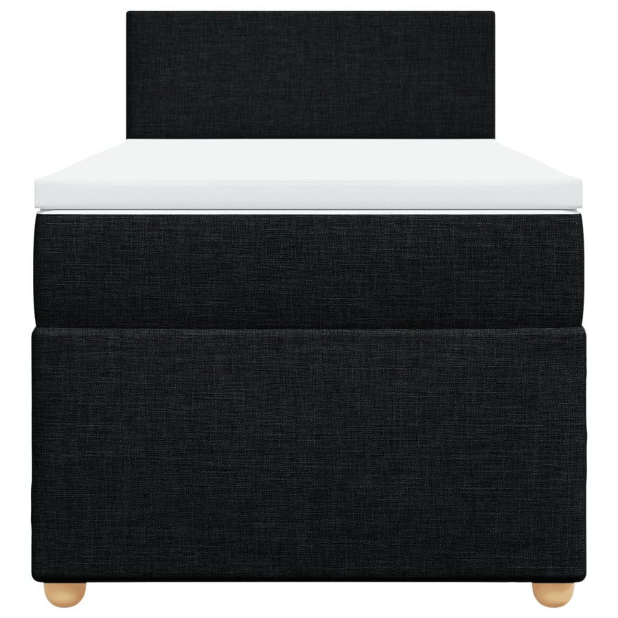 Boxspring met matras stof zwart 80x200 cm