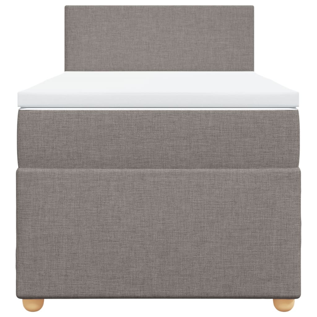 Boxspring met matras stof taupe 80x200 cm