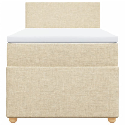 Boxspring met matras stof crèmekleurig 80x200 cm