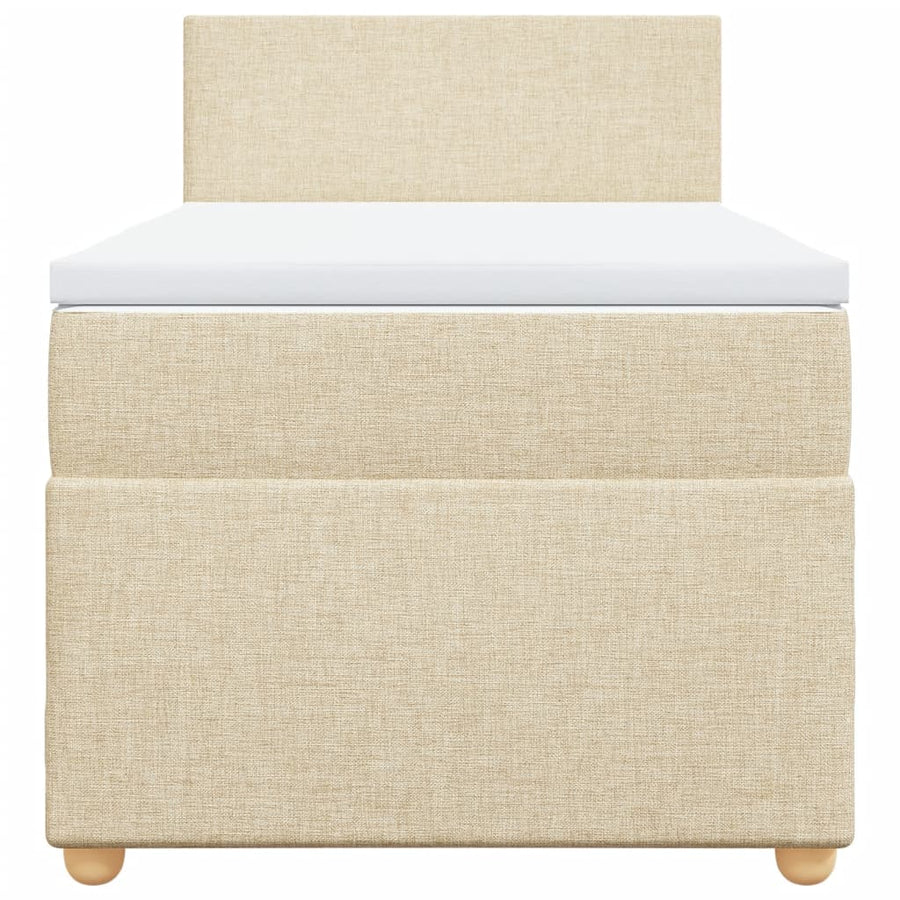 Boxspring met matras stof crèmekleurig 80x200 cm