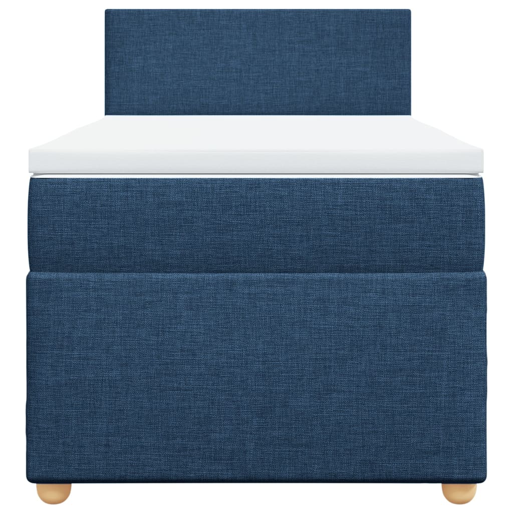 Boxspring met matras stof blauw 80x200 cm