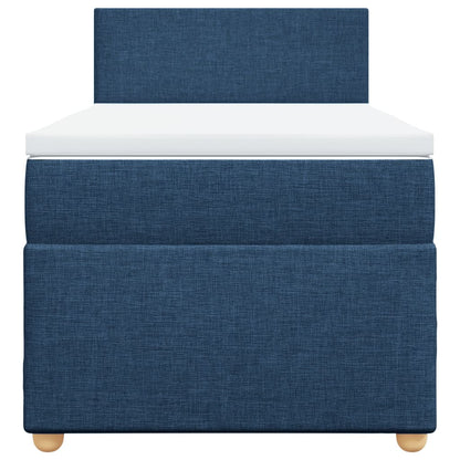 Boxspring met matras stof blauw 80x200 cm