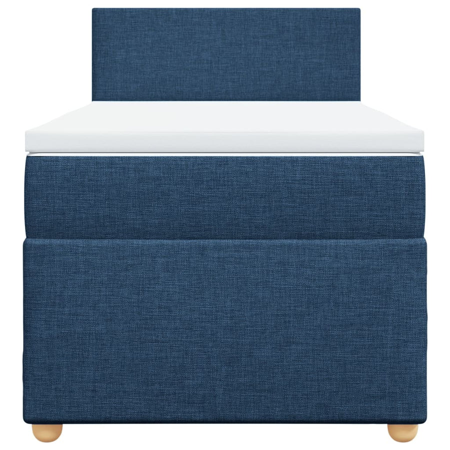 Boxspring met matras stof blauw 80x200 cm