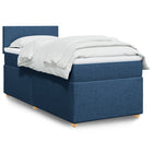 Box spring with fabric mattress blue 80x200 cm