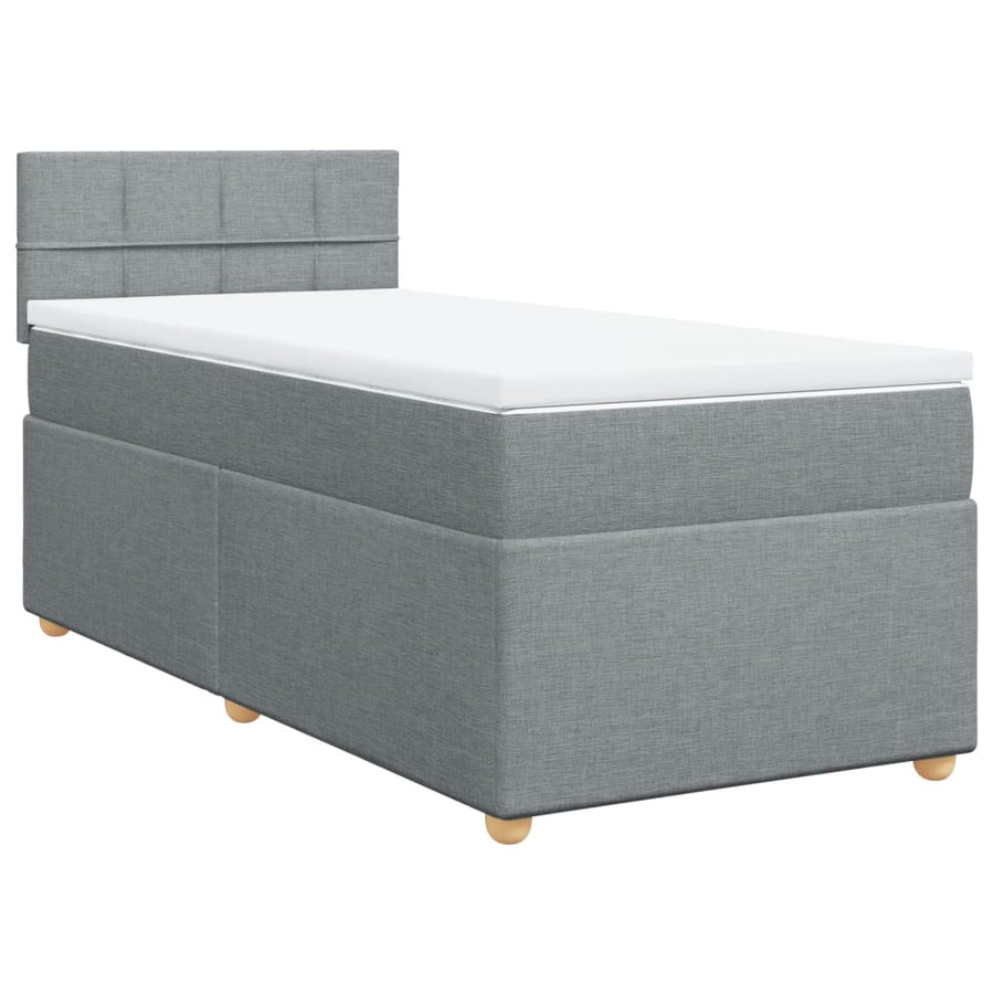 Boxspring met matras stof lichtgrijs 80x200 cm