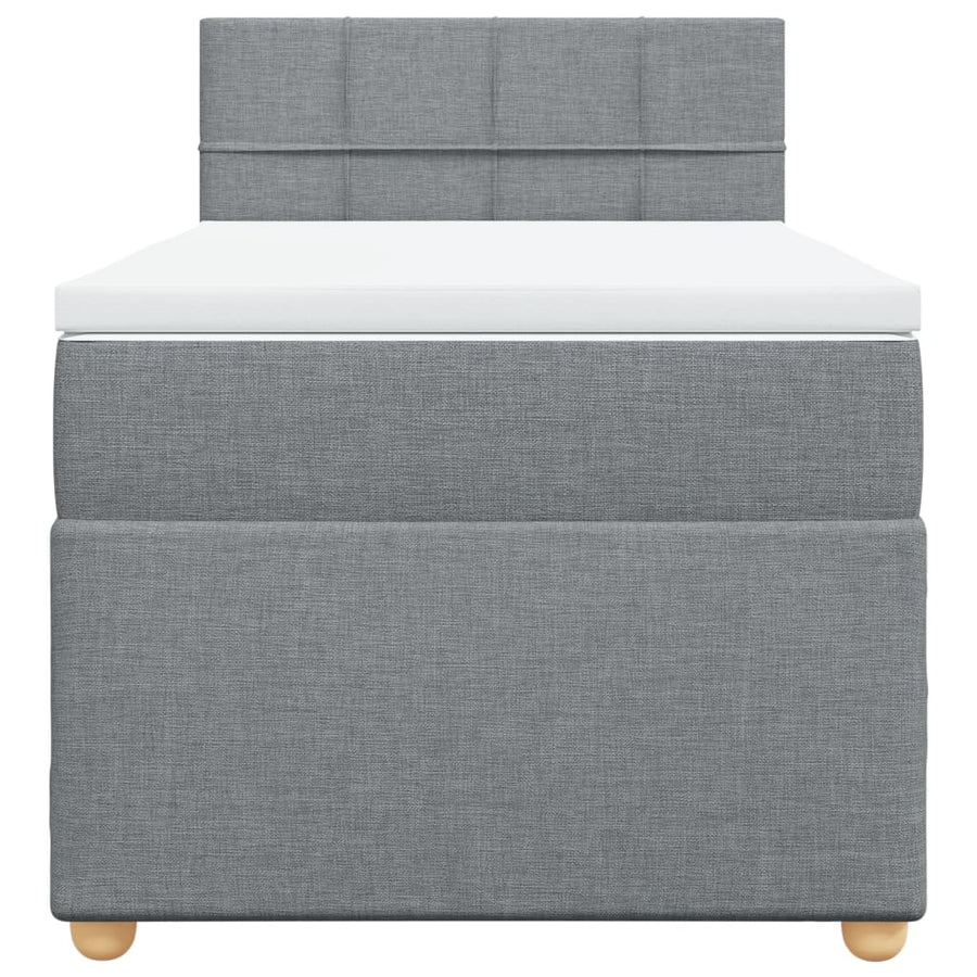 Boxspring met matras stof lichtgrijs 80x200 cm