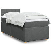 Boxspring 80x200 cm donkergrijs met pocketveringmatras