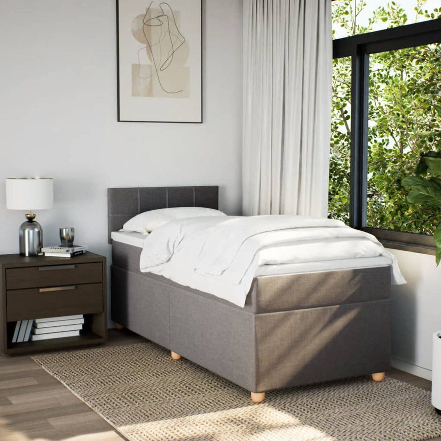 Boxspring Met Matras Stof 80 x 200 cm Taupe