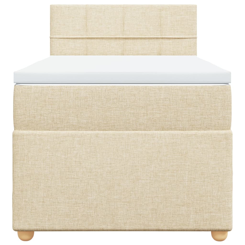 Boxspring met matras stof crèmekleurig 80x200 cm