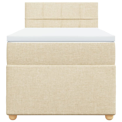 Boxspring met matras stof crèmekleurig 80x200 cm