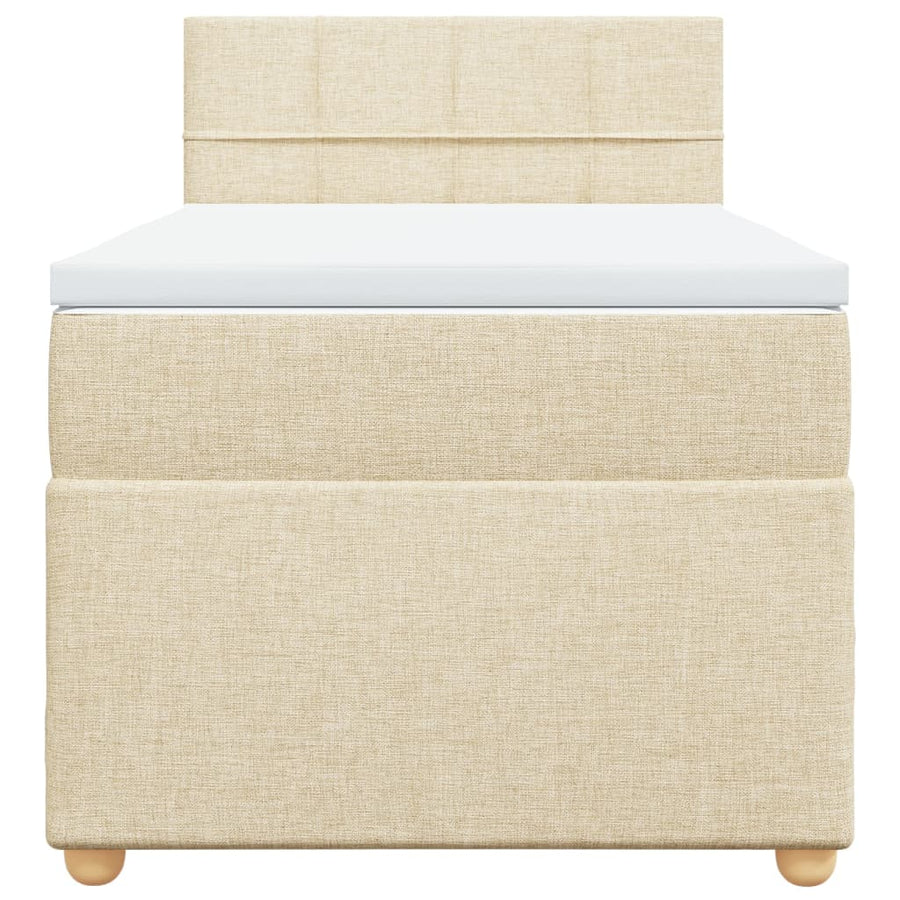 Boxspring met matras stof crèmekleurig 80x200 cm