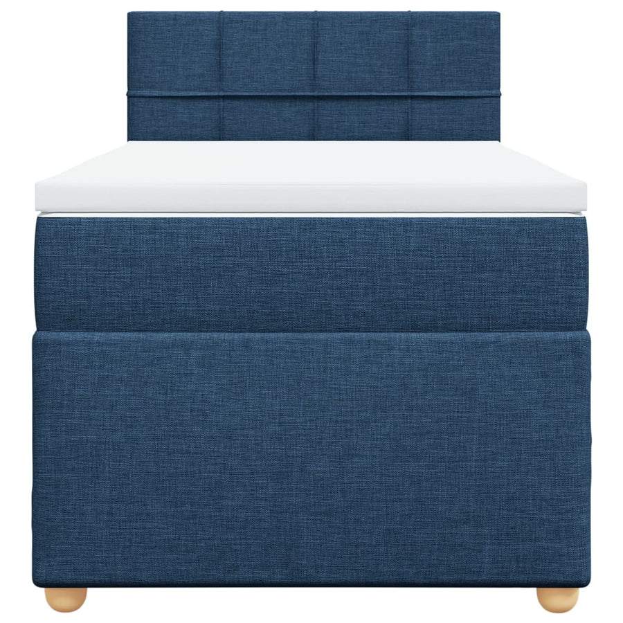 Boxspring met matras stof blauw 80x200 cm