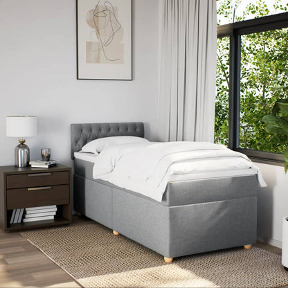 Boxspring met matras stof lichtgrijs 80x200 cm