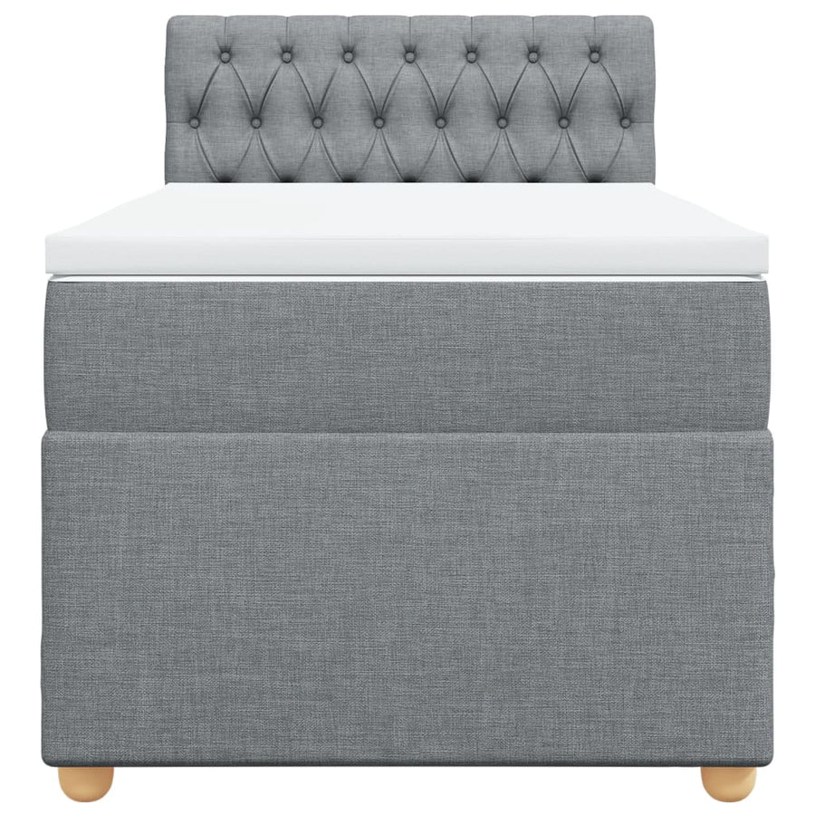 Boxspring met matras stof lichtgrijs 80x200 cm