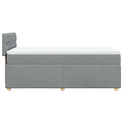 Boxspring met matras stof lichtgrijs 80x200 cm