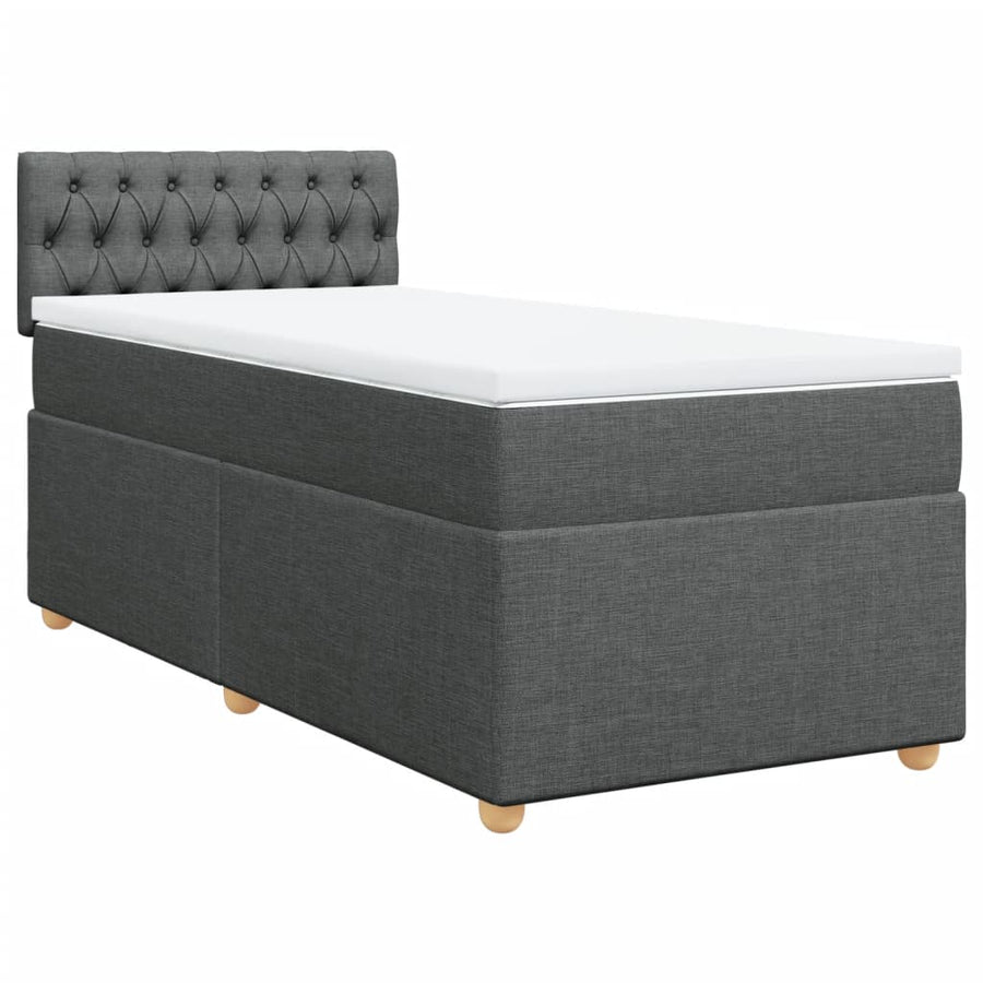 Boxspring met matras stof donkergrijs 80x200 cm