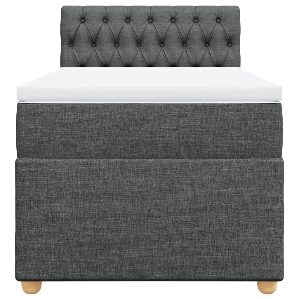 Boxspring met matras stof donkergrijs 80x200 cm