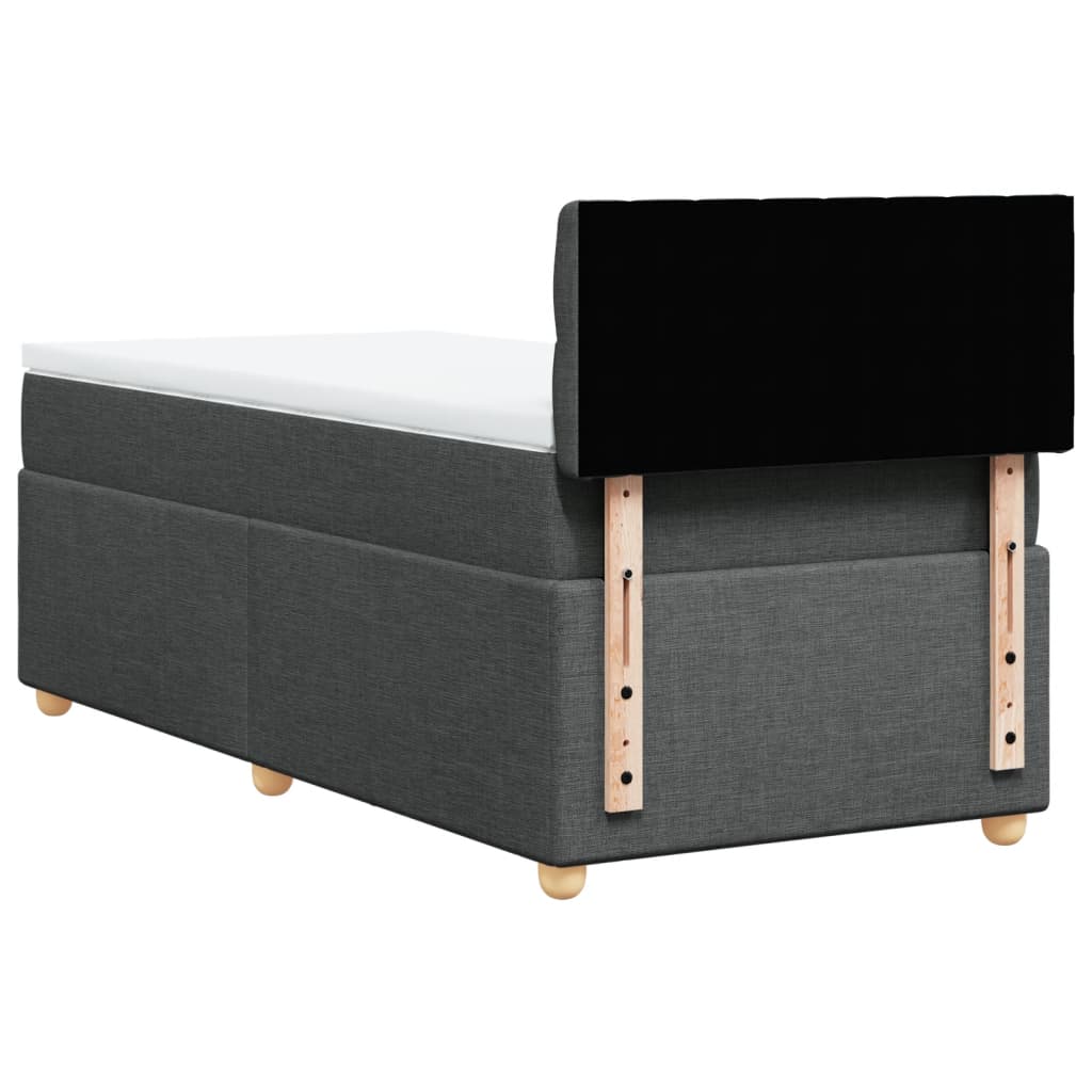 Boxspring met matras stof donkergrijs 80x200 cm