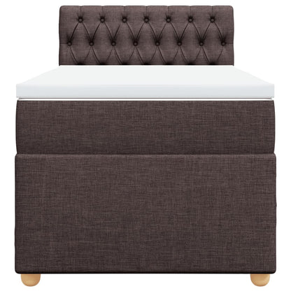 Boxspring met matras stof donkerbruin 80x200 cm