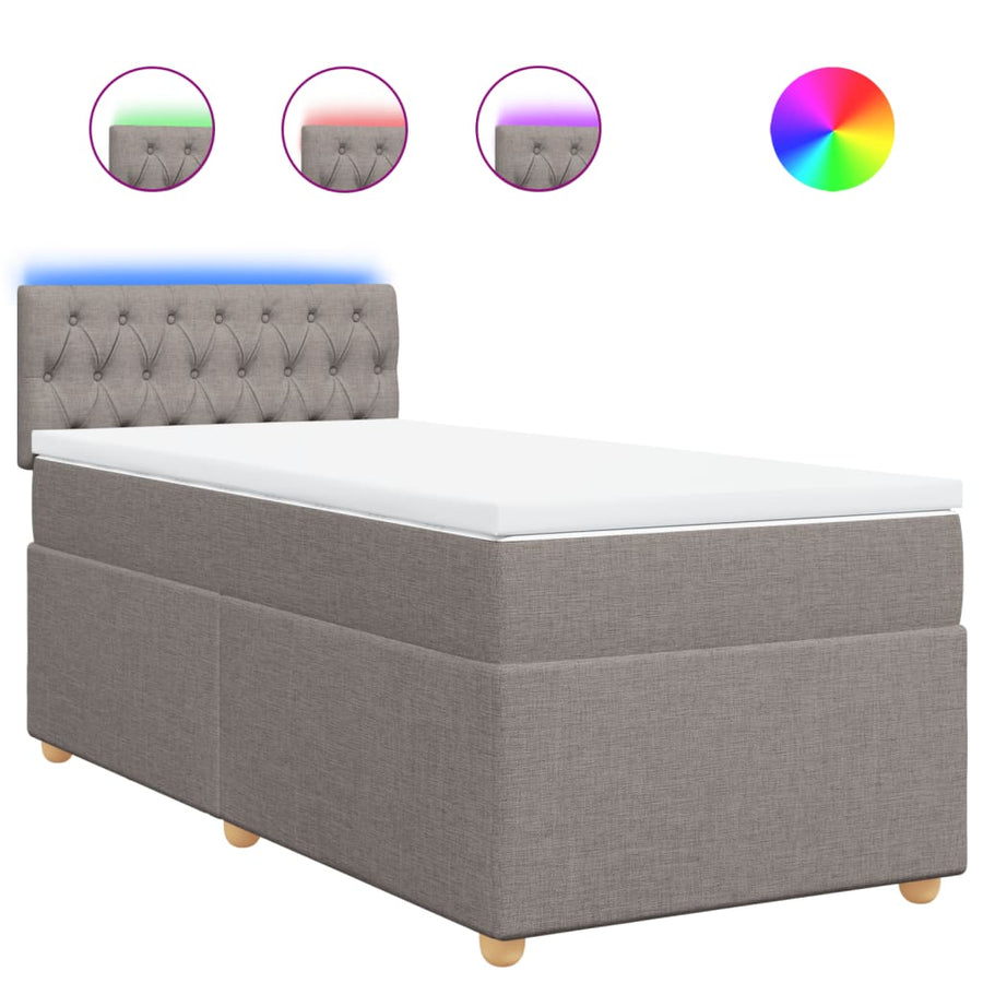 Boxspring Met Matras Stof 80 x 200 cm Taupe