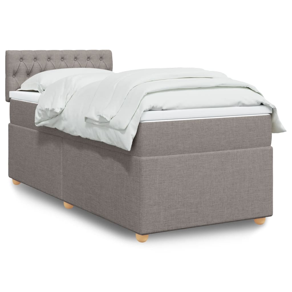 Boxspring Met Matras Stof 80 x 200 cm Taupe