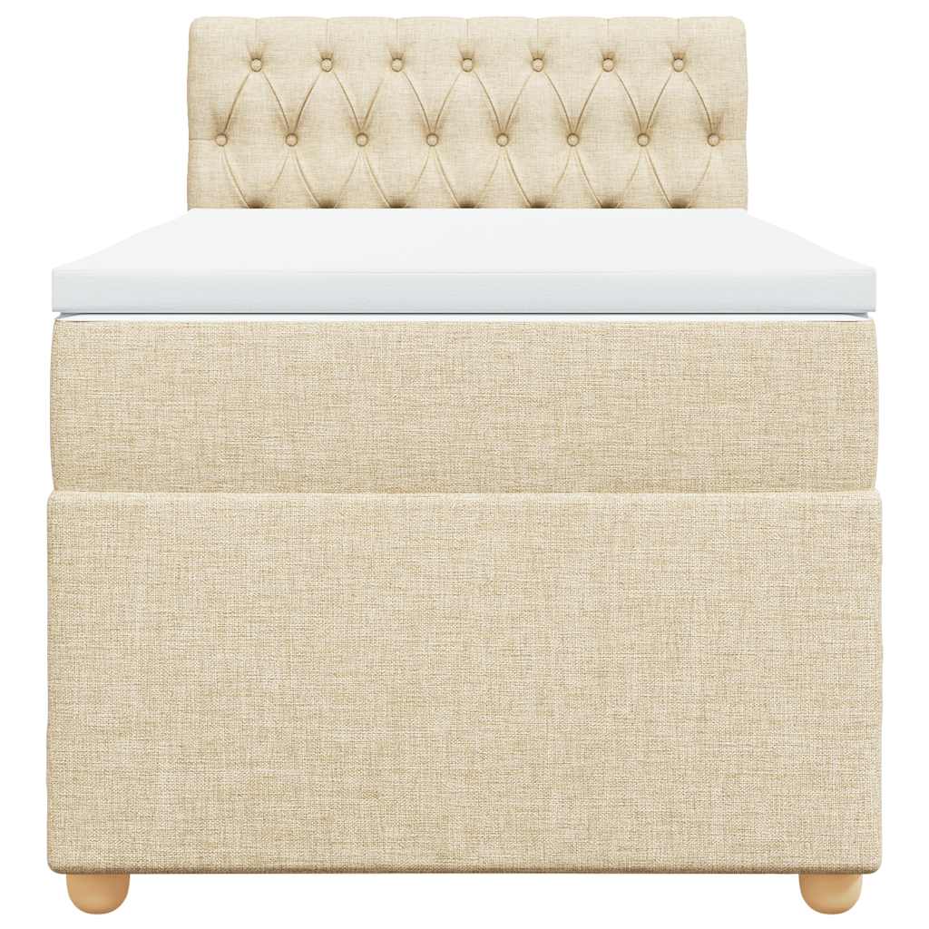 Boxspring met matras stof crèmekleurig 80x200 cm