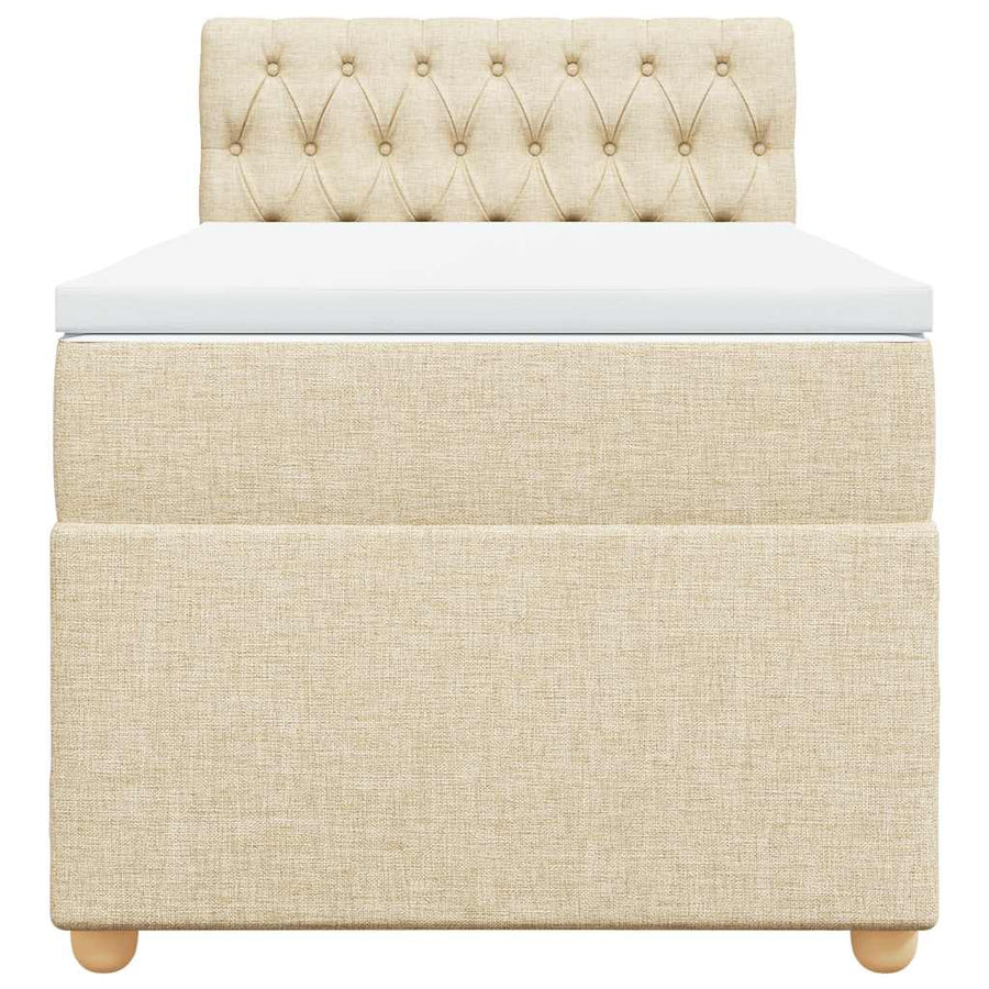 Boxspring met matras stof crèmekleurig 80x200 cm