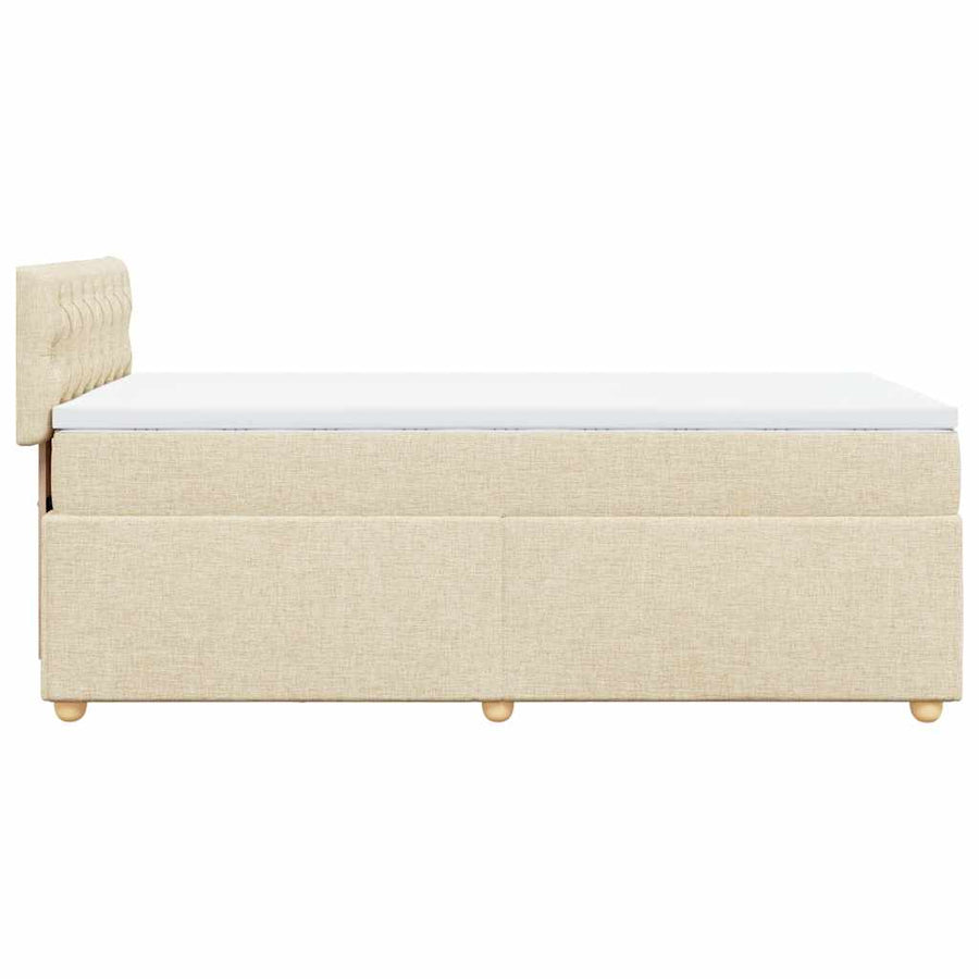 Boxspring met matras stof crèmekleurig 80x200 cm